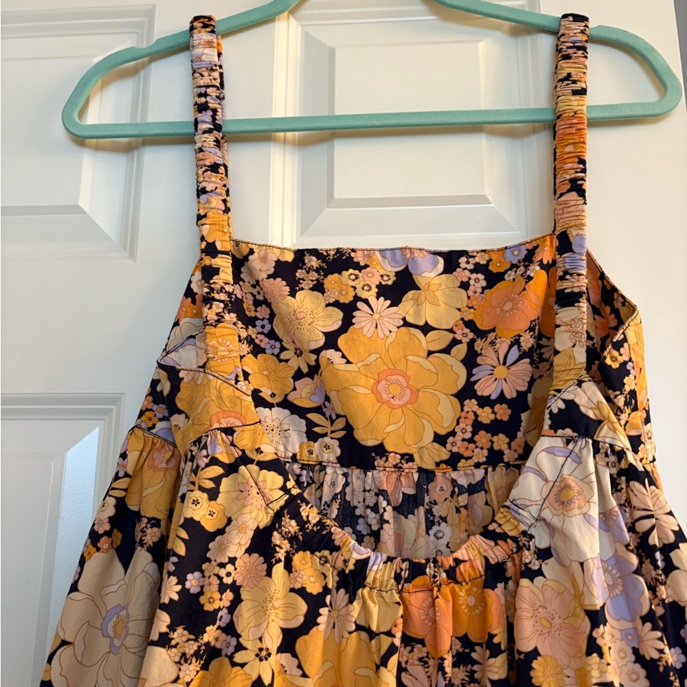 Free People Floral Maxi Dress - Black, Yellow, Purple - Picture 3 of 5